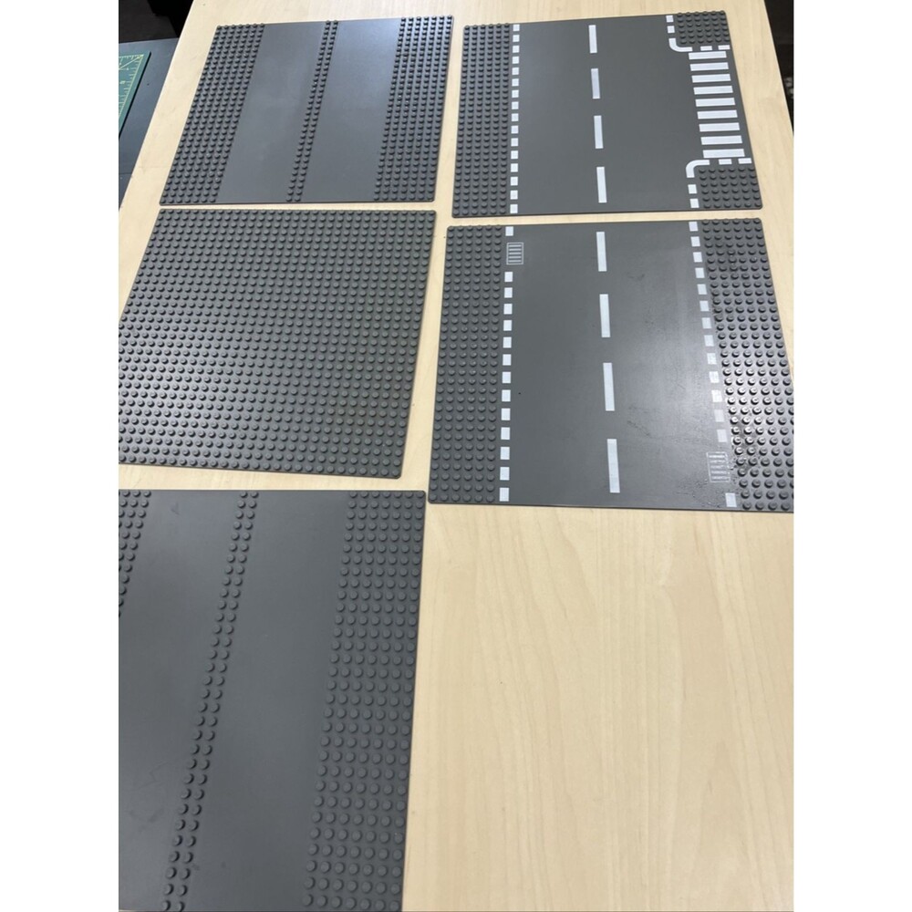 Lot 5 LEGO City Street Road Base Plates Dark Grey 32x32 Stud building baseplate